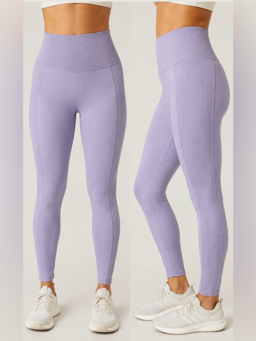 🌸505 Athleta Lavender High Rise Ribbed Panel Leggings Small Petite SP Yoga